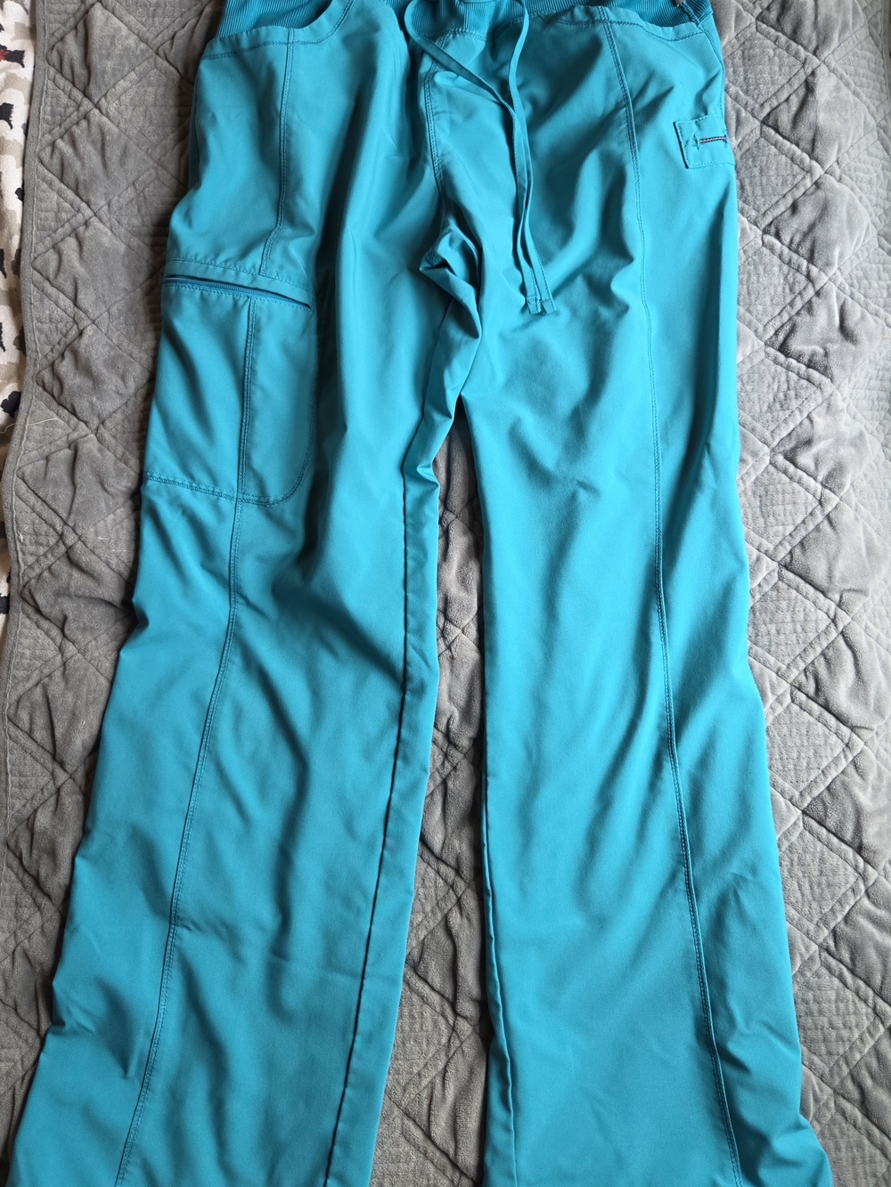 Women’s Teal Blue Cherokee Infinity Scrubs Pants Straight Leg Medium